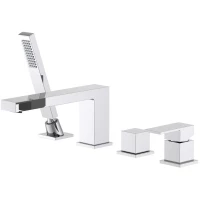 Смеситель на борт ванны Aquatek Либра AQ1648CR с душевым гарнитуром, хром