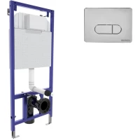 Инсталляция для унитаза Berges Novum D3 040233 с кнопкой смыва, хром