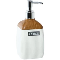 Дозатор для жидкого мыла Fixsen White Wood FX-402-1 250 мл, настольный, белый/коричневый
