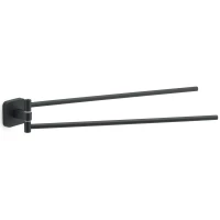 Полотенцедержатель Gedy Tonga TO23(14) 43,8 см, поворотный, двойной, черный матовый