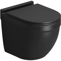 Унитаз подвесной Grossman GR-4483BMSQ безободковый, торнадо, с сиденьем микролифт, черный матовый