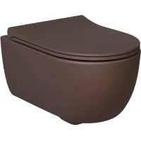 Унитаз подвесной Ambassador Abner 103T20601R-102T20601S безободковый, с сиденьем микролифт, коричневый матовый