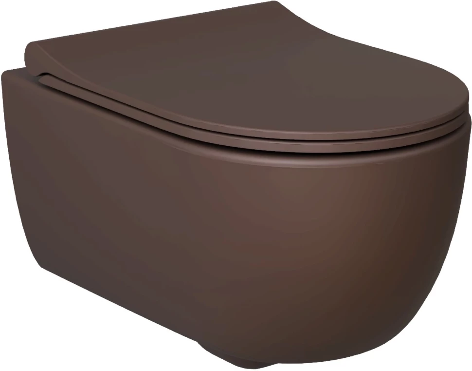 

Унитаз подвесной Ambassador Abner 103T20601R-102T20601S безободковый, с сиденьем микролифт, коричневый матовый