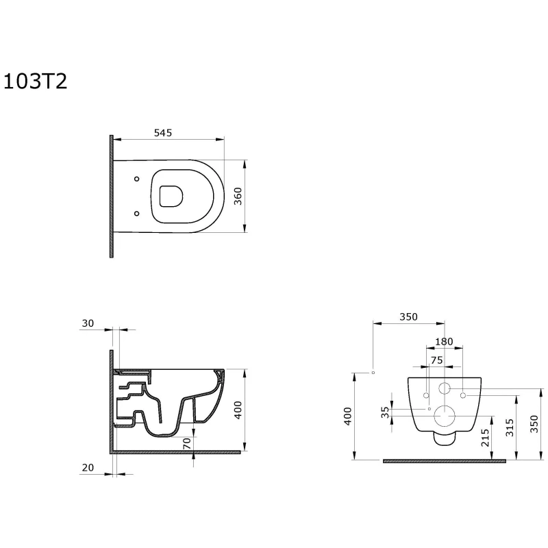 Унитаз подвесной Ambassador Abner 103T20601R-102T20601S безободковый, с сиденьем микролифт, коричневый матовый