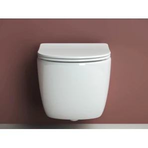 Изображение товара унитаз подвесной ceramica nova forma cn3009 безободковый, с сиденьем микролифт, белый