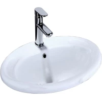 Раковина CeramaLux 3172 56x43 см, встраиваемая сверху, белый