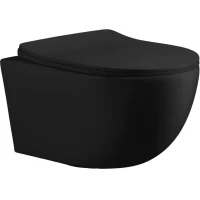 Унитаз подвесной Cerutti Spa Orlter Aria CT10017 безободковый, с сиденьем микролифт, черный матовый