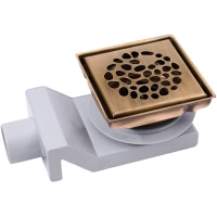 Душевой трап Plumberia Selection Stones PSS13BR 131x131/50 см, с решеткой, перфорированный, бронза матовая