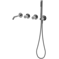 Смеситель для ванны Vincea Aura VBTW-6AU1GM встраиваемый, с душевым гарнитуром, вороненая сталь