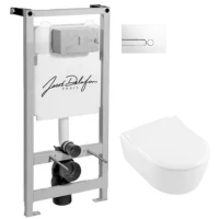 Комплект подвесной унитаз Villeroy & Boch Avento 5656RSR1 + система инсталляции Jacob Delafon E5504-NF + E4326-00