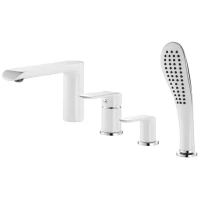 Смеситель на борт ванны хром/белый IDDIS Calipso CALSB42i07