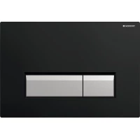 Кнопка смыва Geberit Sigma40 115.600.KR.1 для инсталляции, со встроенной системой удаления запаха, черный/матовый алюминий