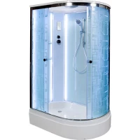 Душевая кабина 120x80x220 см Deto EM2712LLED матовое с прозрачным узором