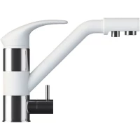 Смеситель для кухни с подключением к фильтру белый Tolero Дуо 694913