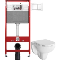 Комплект подвесной унитаз Damixa Jupiter DX77C1738SC + система инсталляции Tece 9400413