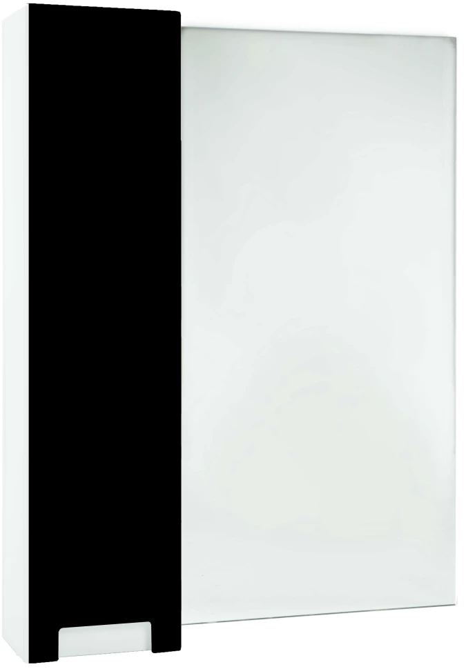 Зеркальный шкаф 58x80 см черный глянец/белый глянец L Bellezza Пегас 4610409002046 зеркальный шкаф 68х80 см белый глянец l bellezza пегас 4610411002010