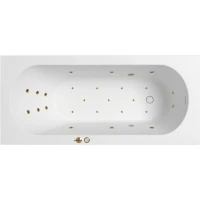 Ванна из литьевого мрамора Whitecross Gin Solid Surface 0217.180080.200.ULTRA.BR 180x80 см, с гидромассажем, белый матовый
