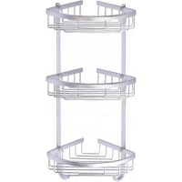 Полка для ванной Azario AZ-814-3 28,7x18 см, угловая, тройная, матовый хром