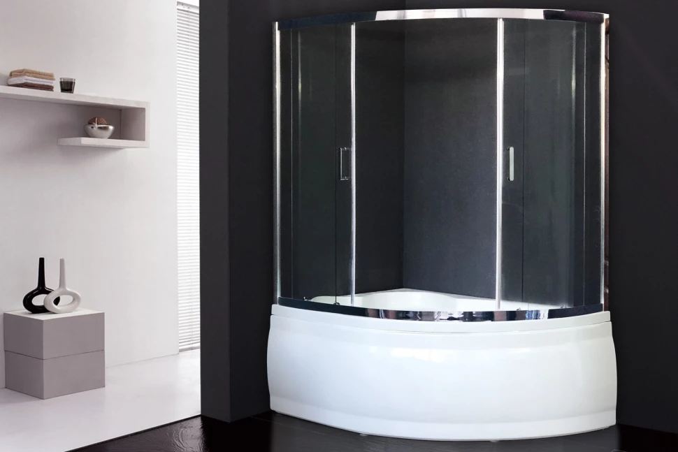 Шторка для ванны 170 см Royal Bath RB170ALP-T-CH прозрачное душевая шторка на ванну veconi palau pl 73bl 900х1500 мм прозрачное стекло 4 мм