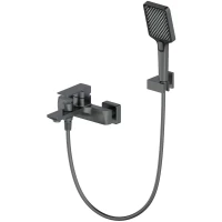 Смеситель для ванны Wonzon & Woghand Edge WW-88639003A-BGM с душевым гарнитуром, темный графит матовый