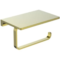 Держатель туалетной бумаги Wonzon & Woghand Eclipse WW-9126-LG с полкой для телефона, золотой