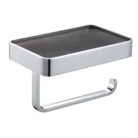 Держатель туалетной бумаги Wonzon & Woghand WW-9536 с полкой для телефона, хром