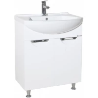 Тумба с раковиной белый глянец 55 см Bellezza Альфа 4638808000012 + 4607152360660