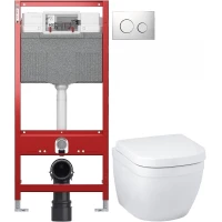 Комплект подвесной унитаз Grohe Euro Ceramic 39206000 + 39330001 + система инсталляции Tece 9300302 + 9240921