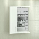 Изображение товара зеркальный шкаф 59x74 см белый глянец санта дублин 123001