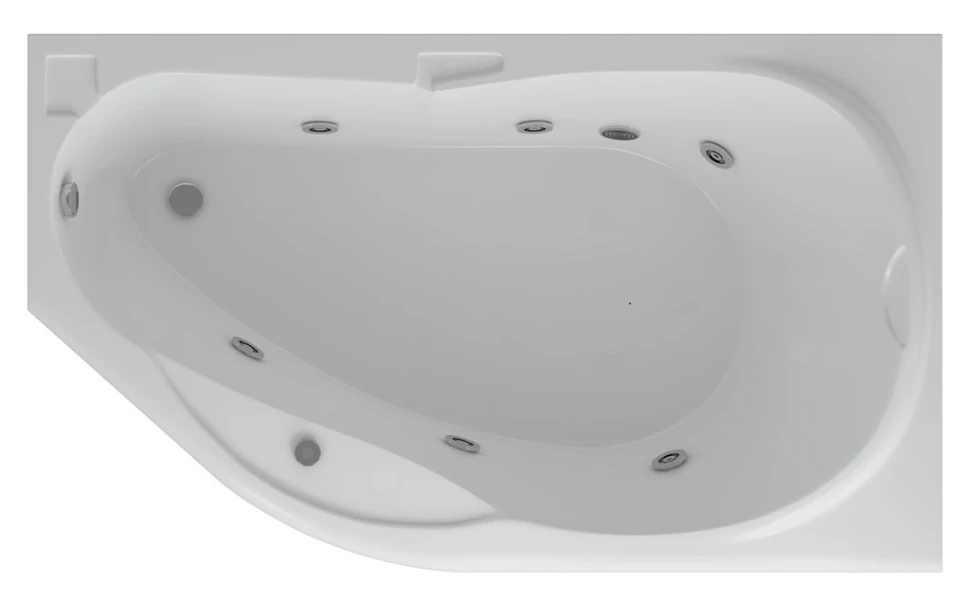 

Акриловая гидромассажная ванна 170x100 см правая пневматическое управление стандартные форсунки Aquatek Таурус