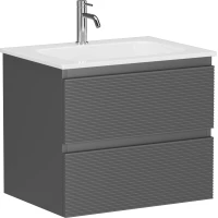 Тумба с раковиной Sancos Folk FL60GS + CN7011 61 см, подвесная, темно-серый матовый