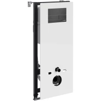 Инсталляция для унитаза WasserKRAFT Abens 20 20TLT.010.ME.WH.MB04 с кнопкой смыва, черный матовый