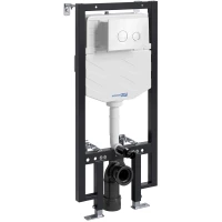 Инсталляция для унитаза WasserKRAFT Vils 56 56TLT.010.ME.WH01 с кнопкой смыва, белый/хром/белый