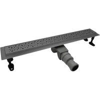 Душевой трап (лоток) Cezares Relax RELAX-LD-70-GM 70 см, с решеткой, перфорированный, оружейная сталь матовый
