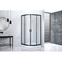 Душевой уголок с поддоном Royal Bath RB90HK-C-BL 90x90 см, профиль черный матовый, стекло матовое