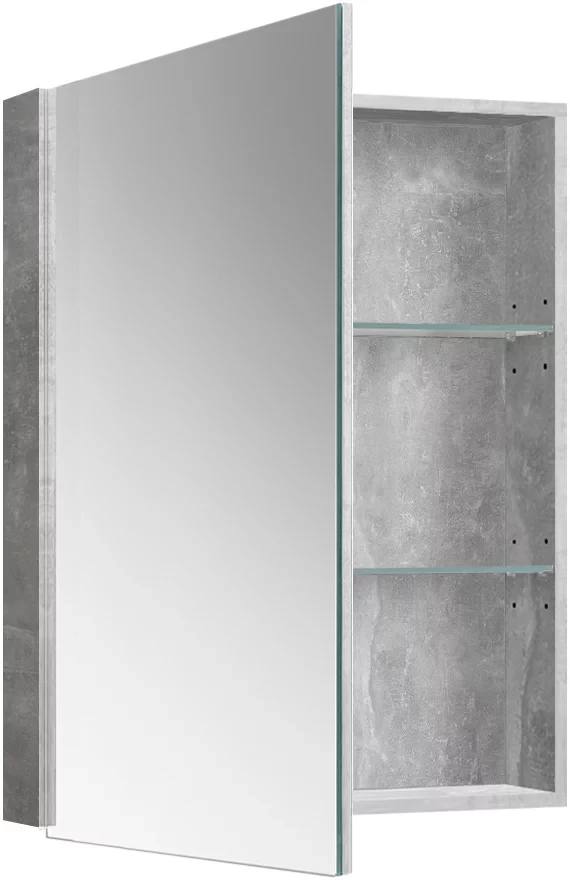Зеркальный шкаф 60x71 см бетон L/R Belux Стокгольм ВШ 60 4810924276254 - фото 2