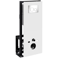 Инсталляция для унитаза WasserKRAFT Glan 66 66TLT.010.ME.WH.CH02 с кнопкой смыва, хром