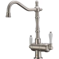 Смеситель для кухни Zorg ZR 326 YF NICKEL с подключением к фильтру, никель