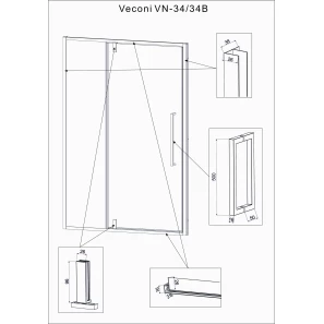 Изображение товара душевая дверь 110 см veconi vianno vn34-110-01-c7 прозрачное