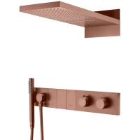 Душевой комплект Boheme Zodiac 133-BRB 230 мм, с термостатом, бронза матовая