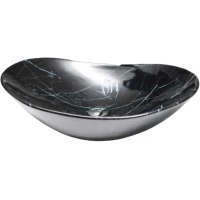 Раковина-чаша CeramaLux 7404BM 61,5x36 см, накладная, черный мрамор