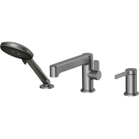 Смеситель на борт ванны Esko Sochi SC355GM с душевым гарнитуром, оружейная сталь матовый