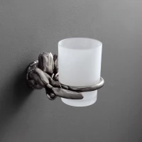 Стакан с держателем серебро Art&Max Tulip AM-0824-T