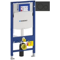 Инсталляция для унитаза Geberit Duofix Sigma 20 111.300.00.5 + 111.815.00.1 + 115.882.DW.1 с кнопкой смыва, черный глянец/черный матовый/черный глянец