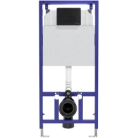 Инсталляция для унитаза Berges Novum D5 040235 с кнопкой смыва, черный матовый