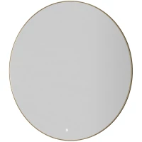 Зеркало Armadi Art 545-100-MG 100x100 см, с LED-подсветкой, сенсорным выключателем, диммером, антизапотеванием, золотой матовый