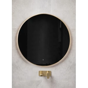 Изображение товара зеркало armadi art 545-100-mg 100x100 см, с led-подсветкой, сенсорным выключателем, диммером, антизапотеванием, золотой матовый