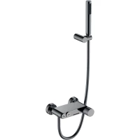 Смеситель для ванны Boheme Stick Touch 123-SGM.2 с душевым гарнитуром, графит глянец