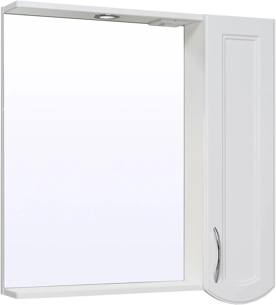 Зеркальный шкаф 75x79,1 см белый R Runo Неаполь 00-00001031 зеркальный шкаф runo неаполь 75х75 правый белый 00 00001031