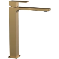 Смеситель для раковины Vincea Cube VBF-1C02BG без донного клапана, золотой матовый